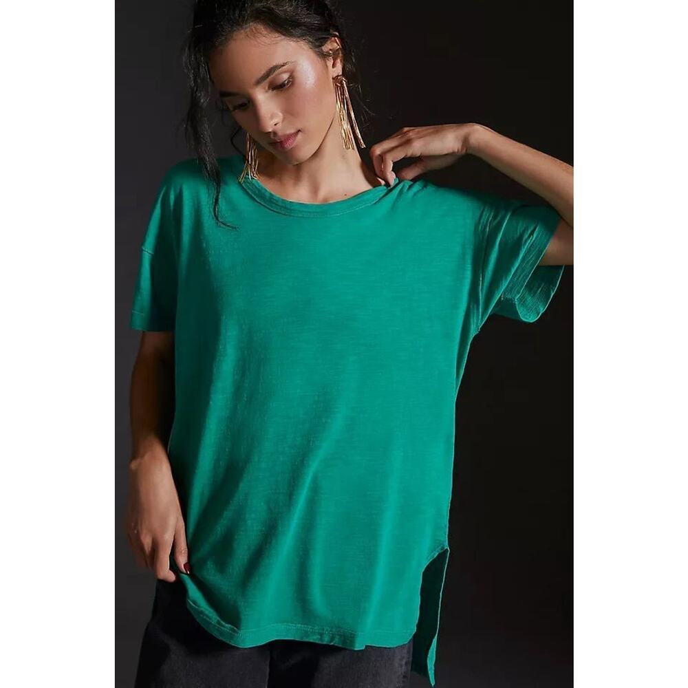 Anthropologie Pilcro Green Slub Tee XS NWT